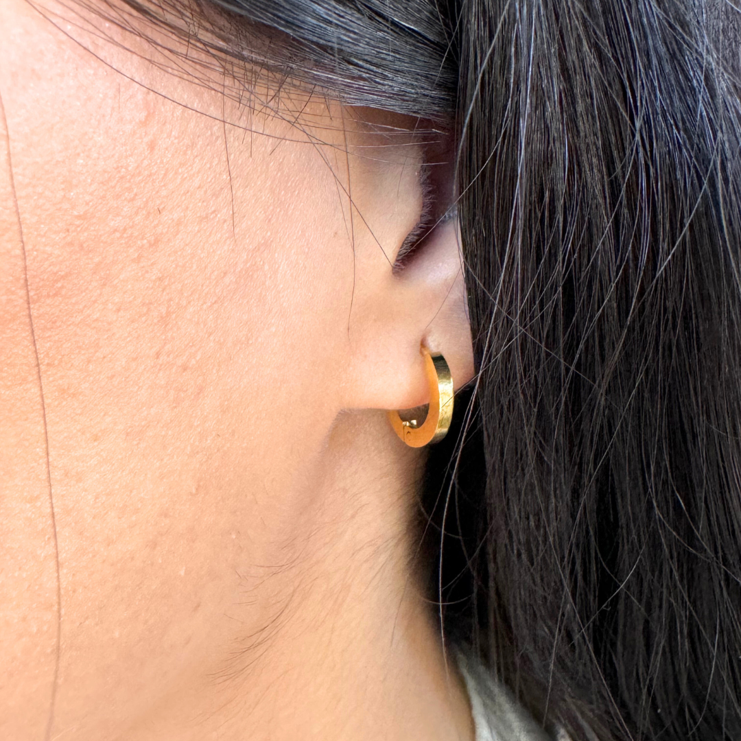 24k gold hoop earrings small sales